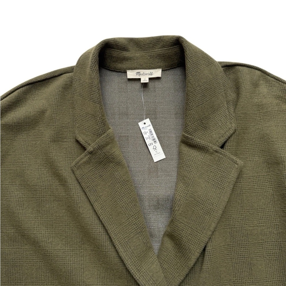 Madewell Brushed Redford Glen Plaid Green Double Breasted Women’s Blazer Sz M - Picture 2 of 5